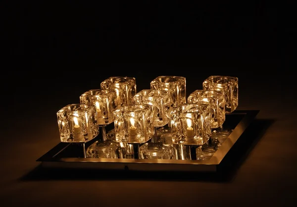Lampen in duisternis — Stockfoto
