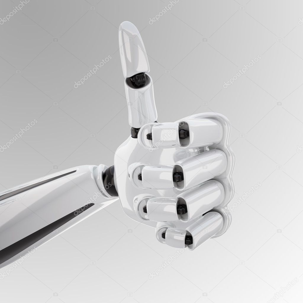A 3d robotic hand with thumb up