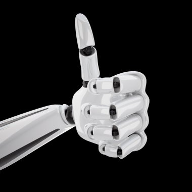 A 3d robotic hand with thumb up clipart