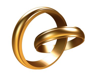 Two gold rings clipart