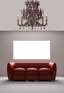 Red sofa clipart