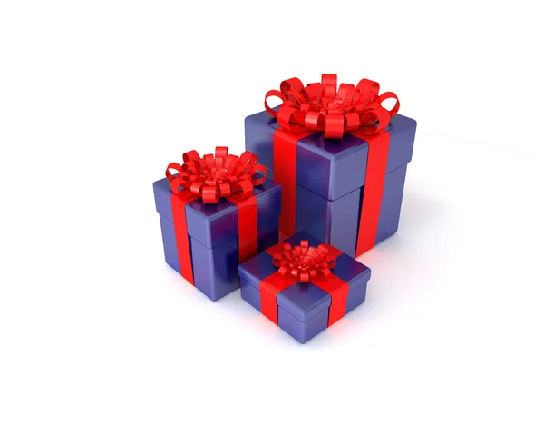 Drie geschenkdozen — Stockfoto
