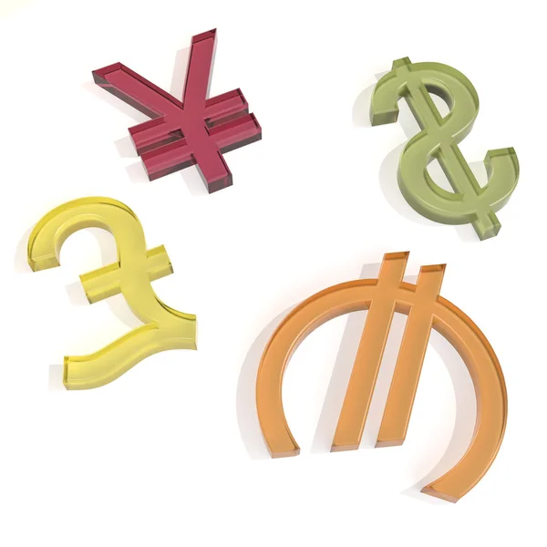 Σύμβολα νομισματικών μονάδων — Φωτογραφία Αρχείου