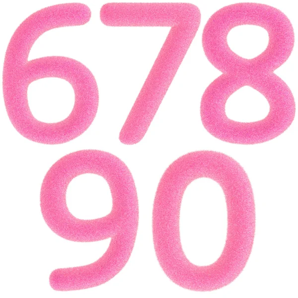 Furry pink numbers — Stock Photo, Image