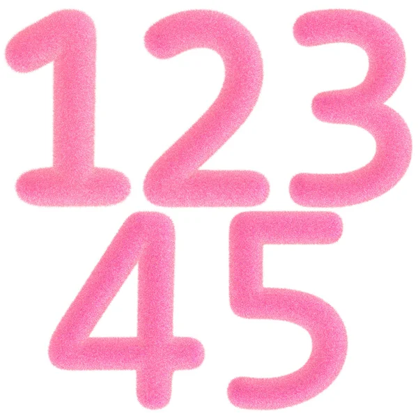 Furry pink numbers — Stock Photo, Image