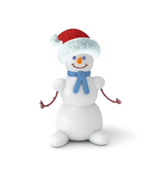 Muñeco de nieve en el santa —  Fotos de Stock