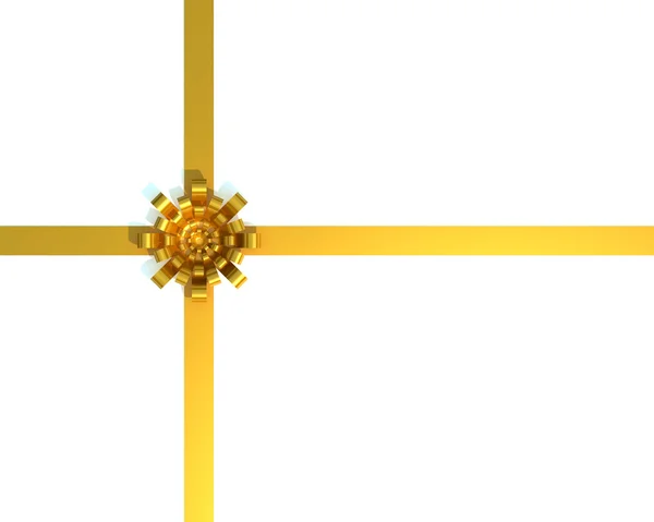 Подарок золотой лук и лента — стоковое фото