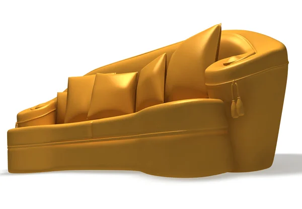 Isolated couch with pillows — Stock Photo, Image