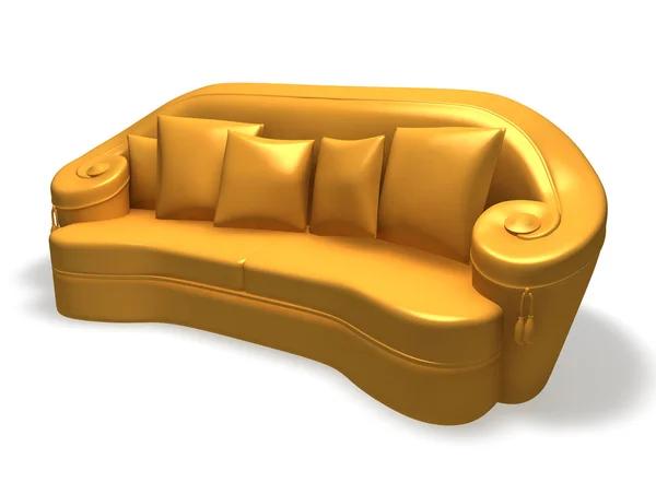 Изолированный диван с подушками — стоковое фото