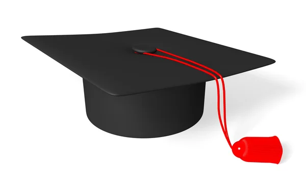 Gorra de graduación sobre fondo blanco — Foto de Stock