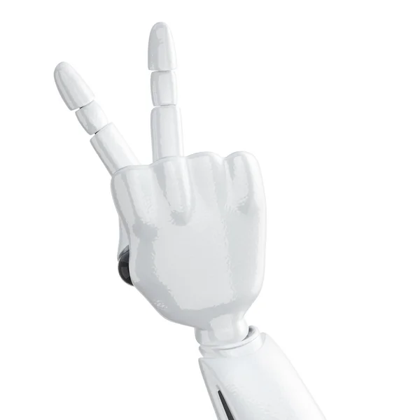 Robot hand blijkt overwinning — Stockfoto