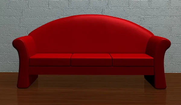 Kırmızı kanepe — Stok fotoğraf