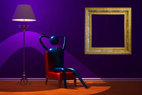 Person entspannt in minimalistischem Interieur — Stockfoto