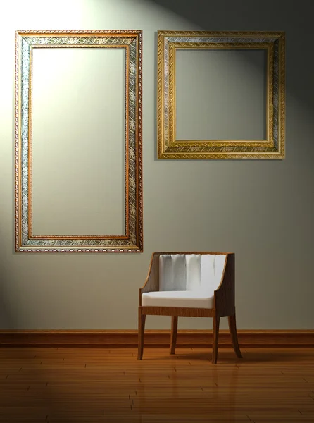 Cadeira sozinha em interior minimalista — Fotografia de Stock