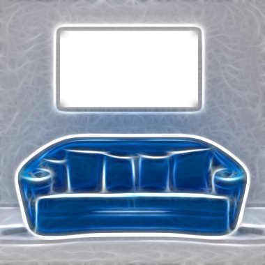 Blue sofa clipart