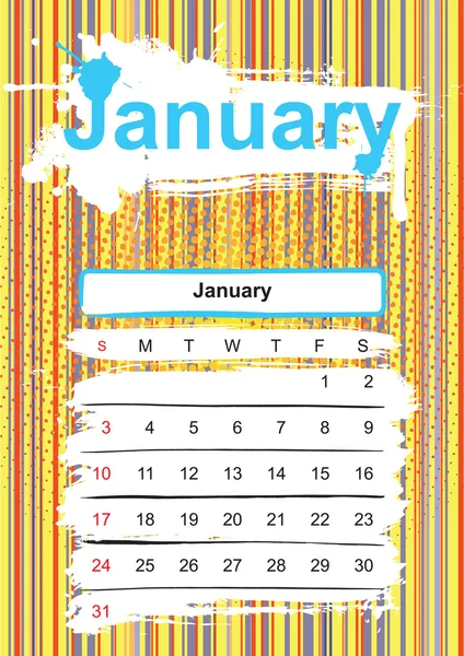 Январь. 2010 календарь — стоковое фото