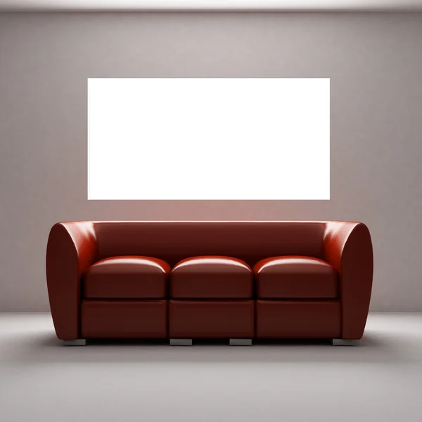 Червоний диван — стокове фото
