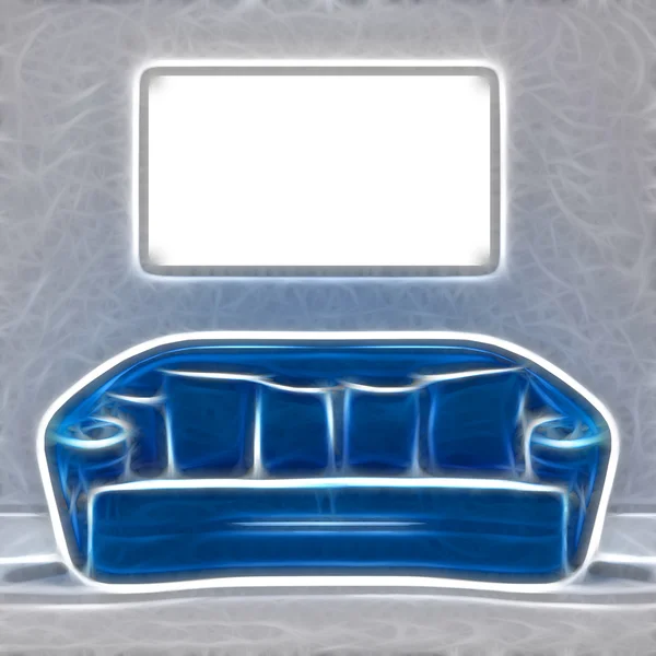 Kék kanapé — Stock Fotó