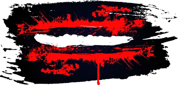Grunge afiş ile kırmızı su sıçramalarına ve yarım — Stok fotoğraf