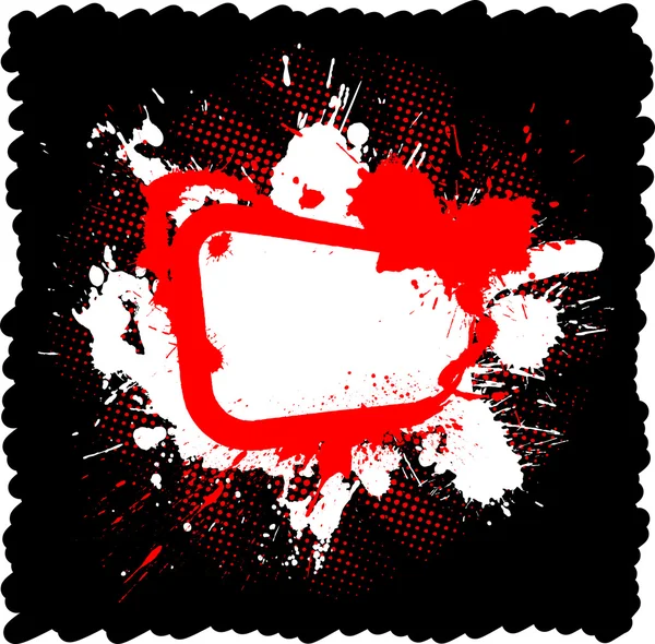 Grunge quadro em branco com salpicos vermelhos — Fotografia de Stock