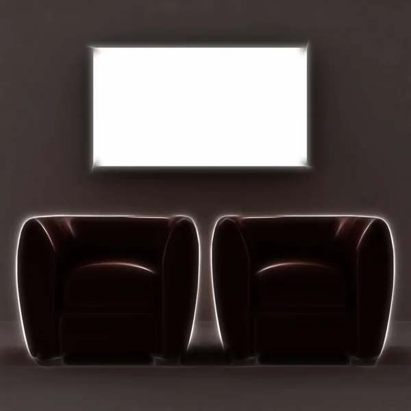 Два красных кресла — стоковое фото
