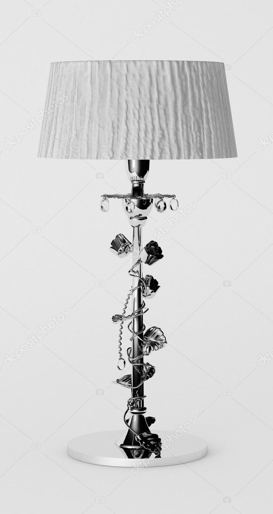 Luxury lamp standing on the white backgr