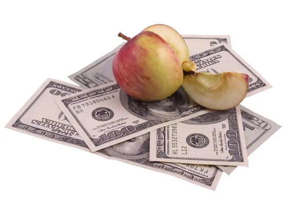 Dollari con mela — Foto Stock