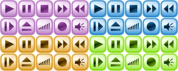 Conjunto de botões para leitor de música — Fotografia de Stock