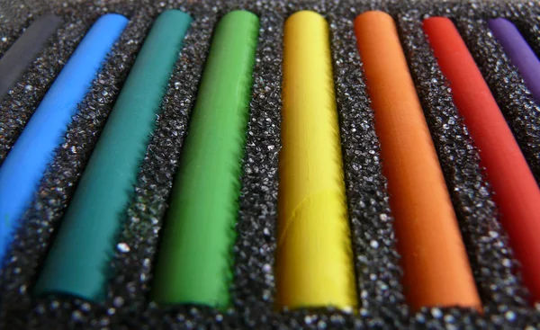 Uppsättning färgade pasteller — Stock fotografie