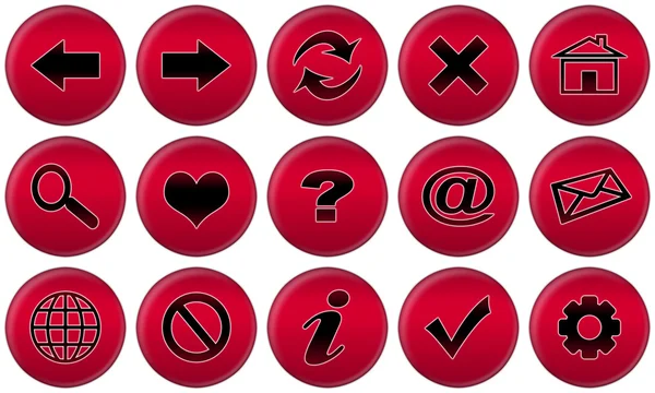 Conjunto de botões vermelhos para navegador de internet — Fotografia de Stock