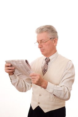 Businessman read the newspaper clipart