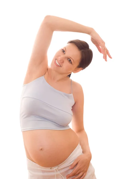 Ung gravid kvinna som ler — Stockfoto