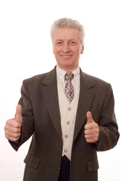 Man gesturing a thumbs up isolated — Stock Photo, Image
