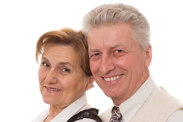 Bejaarde echtpaar in het kantoor — Stockfoto