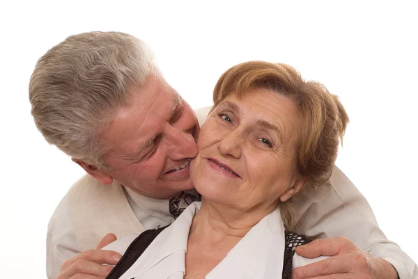 Feliz pareja de edad juntos sonriendo — Foto de Stock