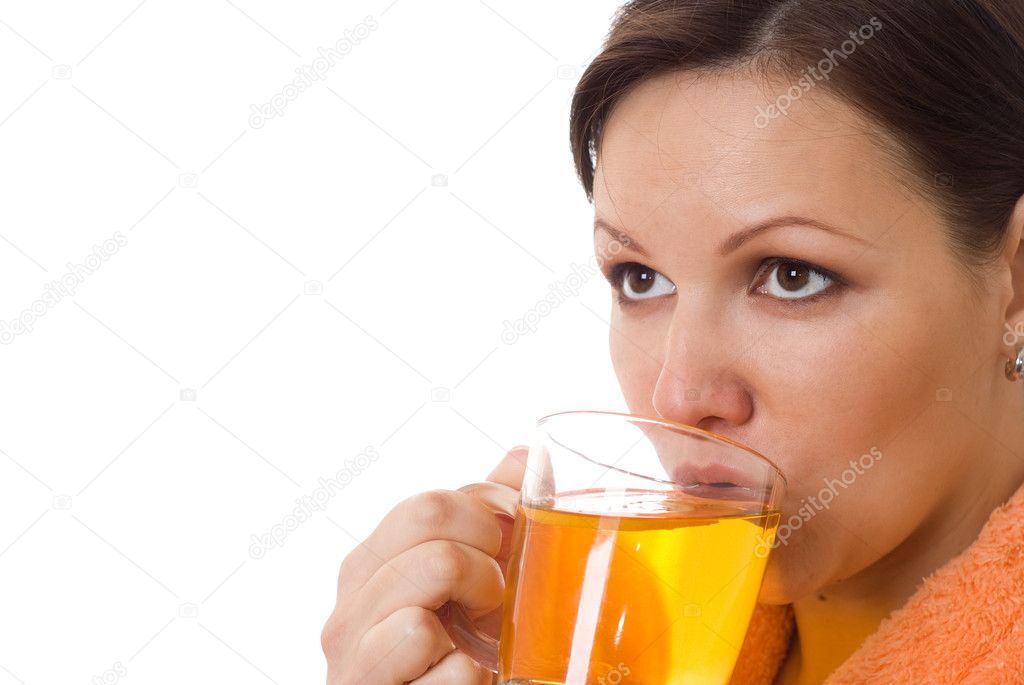 Pregnant woman drinking tea