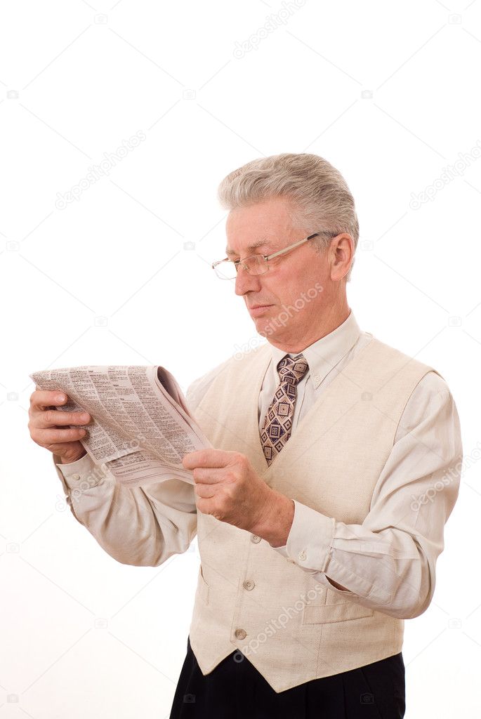 Businessman read the newspaper