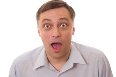 Surprised by a man clipart