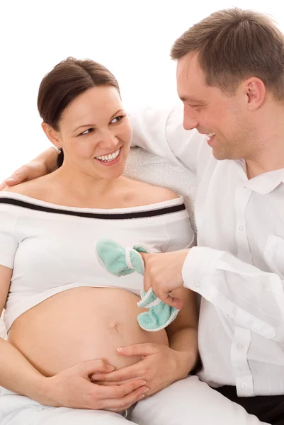 Мужчина с беременной женой — стоковое фото