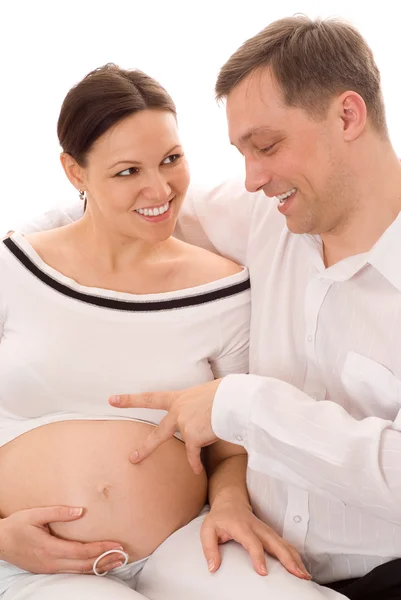 Homem com sua esposa grávida — Fotografia de Stock
