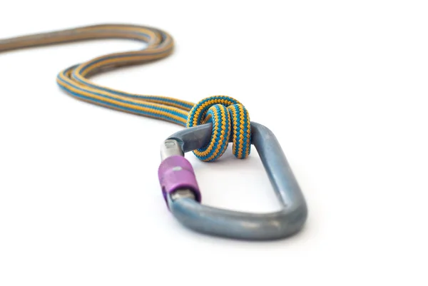 Carabiner and rope — Stock Photo, Image