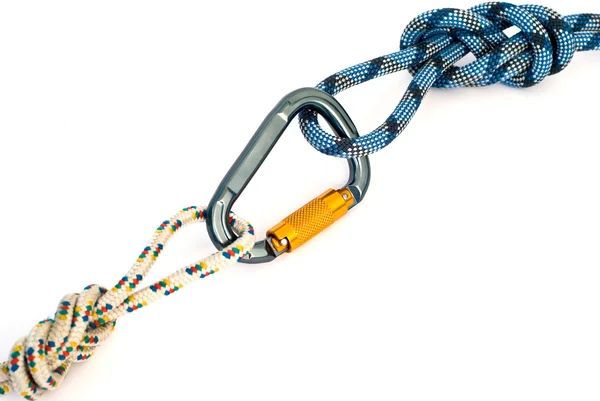 Carabiner and rope — Stock Photo, Image
