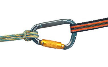 Carabiner and two ropes clipart
