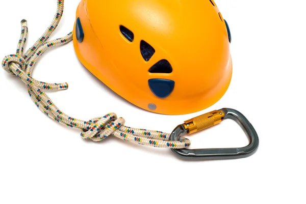 安全扣和橙色头盔 — 图库照片