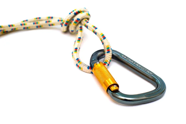 Isolated climbing carabiner Royalty Free Stock Images