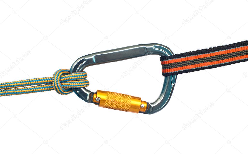 Carabiner and two ropes
