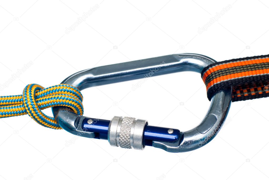 Carabiner and two ropes