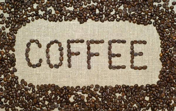 Bir çuval bezi üzerine kahve — Stok fotoğraf