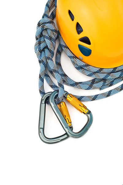 Climbing equipment - caraners, helmet an — Stock Photo, Image