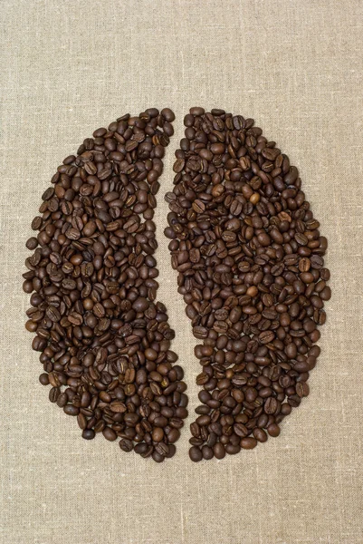 咖啡谷物标志 — 图库照片